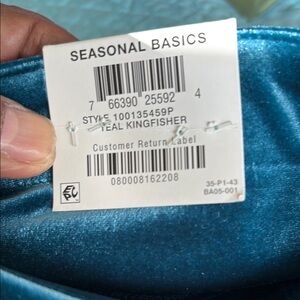 INC International Concepts Blue Petit L Velvet pant